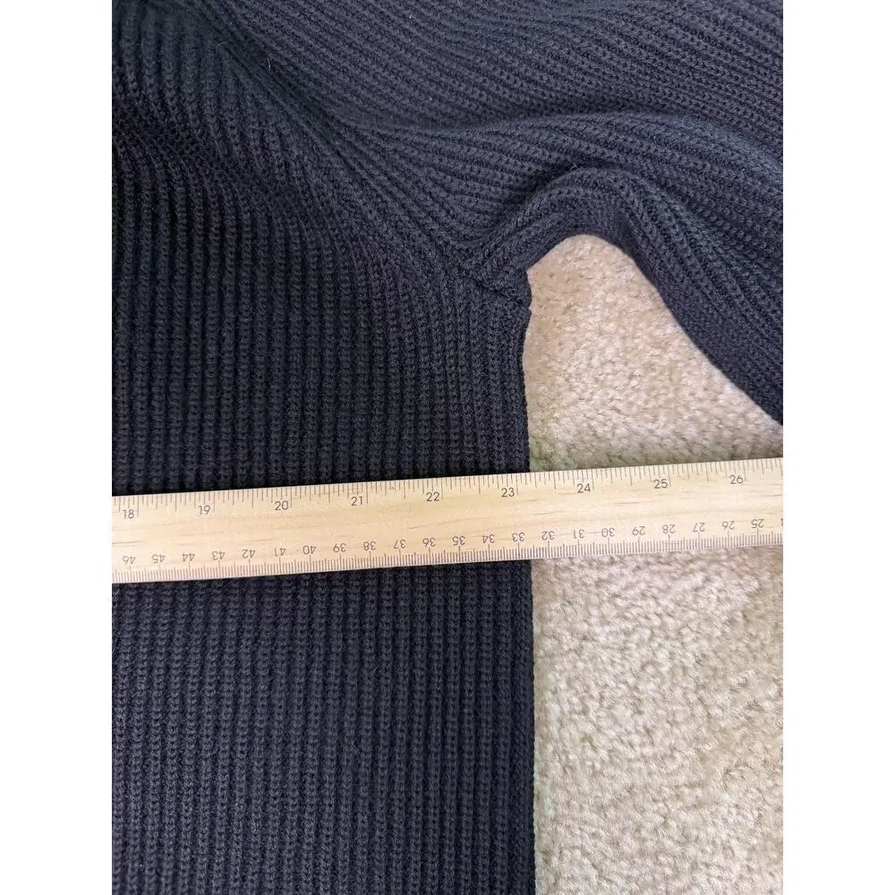 Banana Republic Wool Quarter Button Pullover Sweater Men's SZ XL Black E230